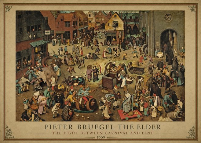 Pieter Bruegel The Fight Between Carnival and Lent I No1 - Juliste