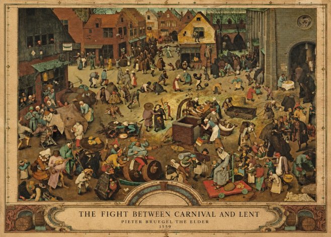 Pieter Bruegel The Fight Between Carnival and Lent I No3 - Juliste