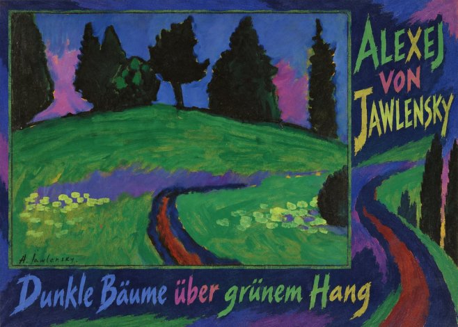 Alexej von Jawlensky Dunkle Bäume Über Grünem Hang No1 - Juliste