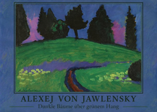 Alexej von Jawlensky Dunkle Bäume Über Grünem Hang No2 - Juliste