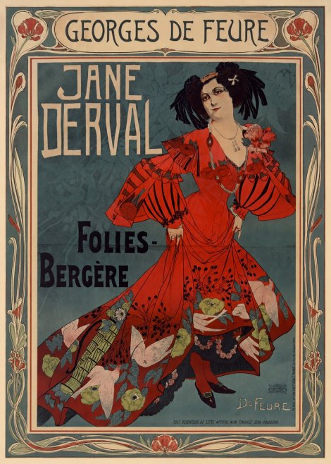 Georges de Feure Jane Derval - Folies-bergère I No1 - Juliste