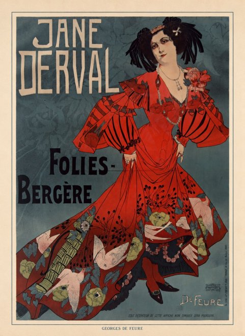Georges de Feure Jane Derval - Folies-bergère I No6 - Juliste