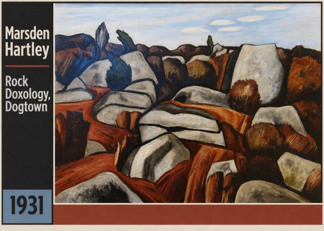 Marsden Hartley Rock Doxology, Dogtown No3 - Juliste