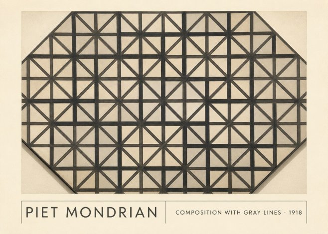 Piet Mondrian Composition with Gray Lines No1 - Juliste
