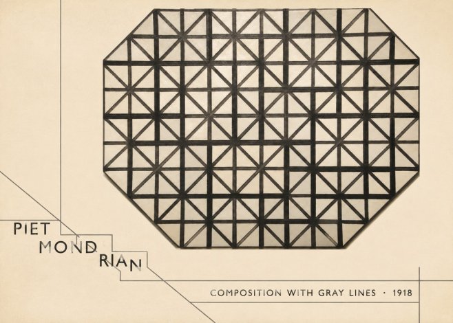 Piet Mondrian Composition with Gray Lines No3 - Juliste