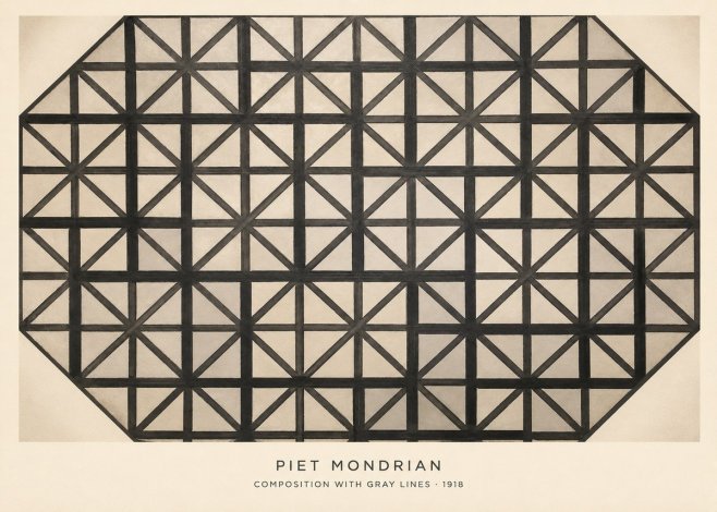 Piet Mondrian Composition with Gray Lines No4 - Juliste