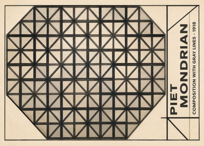 Piet Mondrian Composition with Gray Lines No5 - Juliste