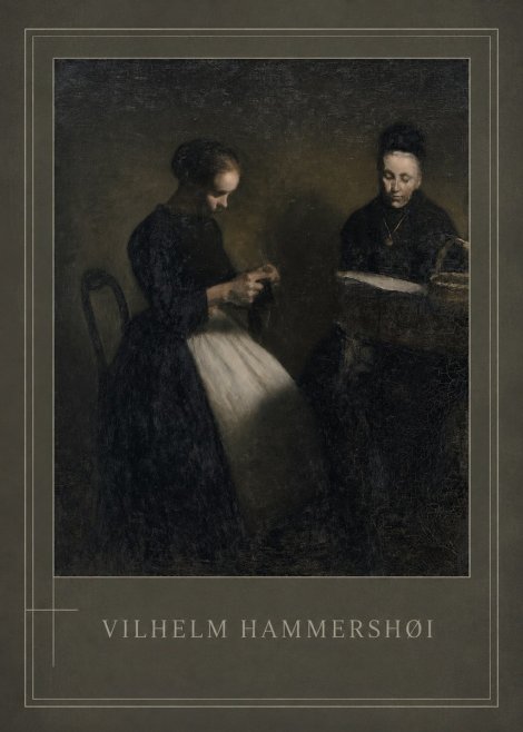 Vilhelm Hammershøi Two Women Knitting No1 - Juliste