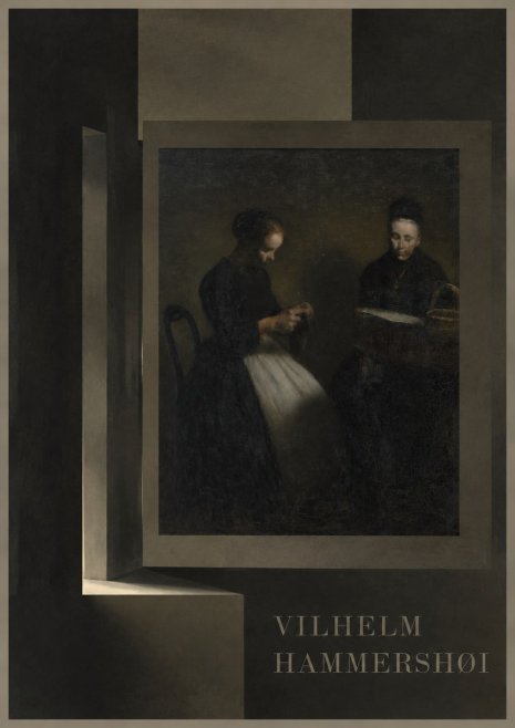 Vilhelm Hammershøi Two Women Knitting No6 - Juliste