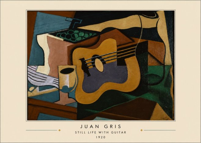 Juan Gris Still Life with Guitar No4 - Juliste