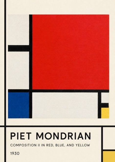 Piet Mondrian Composition Ii in Red, Blue, and Yellow No1 - Juliste