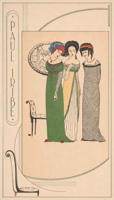 Paul Iribe Three Women in Fashion No2 - Juliste