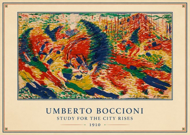 Umberto Boccioni Study for the City Rises No4 - Juliste