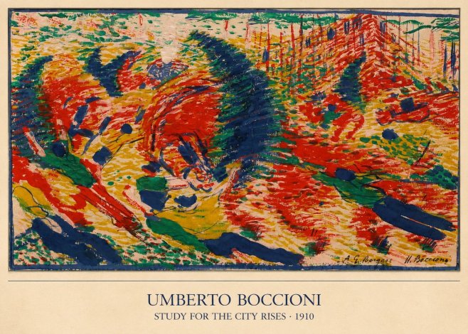 Umberto Boccioni Study for the City Rises No5 - Juliste