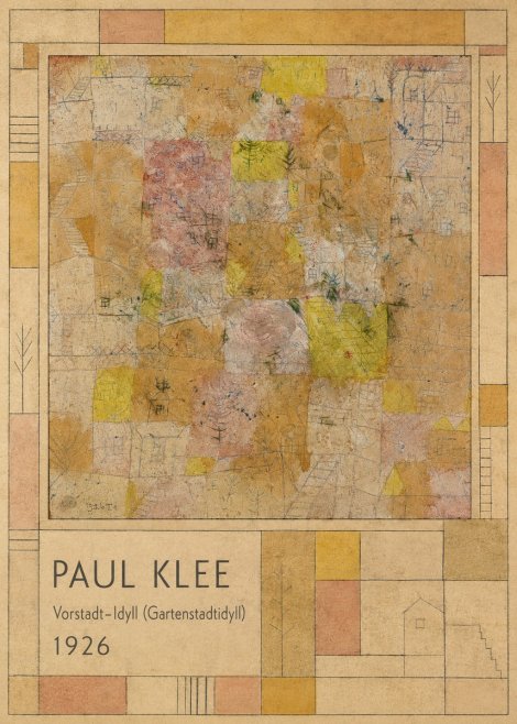 Paul Klee Vorstadt-idyll (Gartenstadtidyll) No4 - Juliste