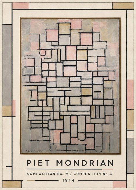 Piet Mondrian Composition No. Iv / Composition No. 6 No1 - Juliste