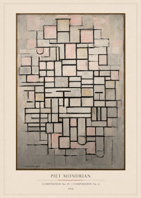 Piet Mondrian Composition No. Iv / Composition No. 6 No5 - Juliste