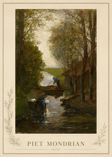 Piet Mondrian Washday on the Canal No1 - Juliste