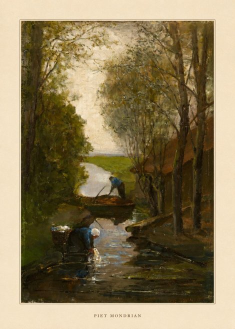 Piet Mondrian Washday on the Canal No5 - Juliste
