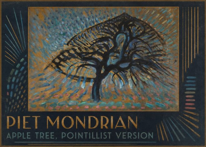 Piet Mondrian Apple Tree, Pointillist Version No1 - Juliste
