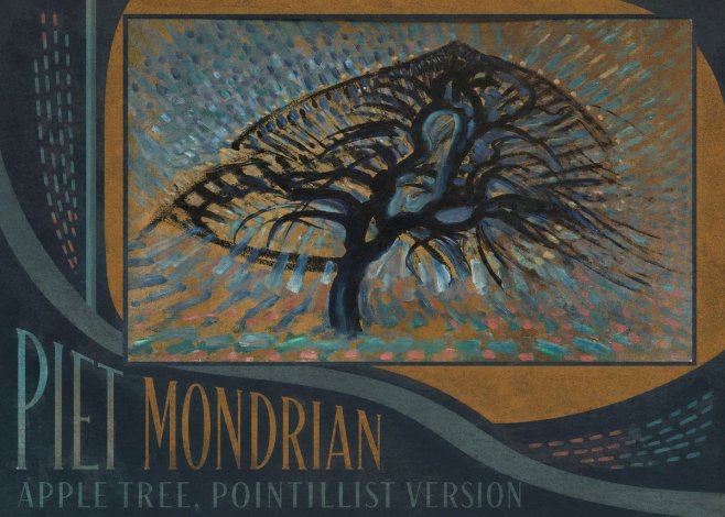 Piet Mondrian Apple Tree, Pointillist Version No3 - Juliste