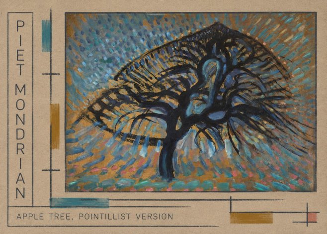 Piet Mondrian Apple Tree, Pointillist Version No4 - Juliste