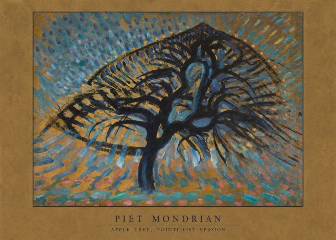 Piet Mondrian Apple Tree, Pointillist Version No6 - Juliste