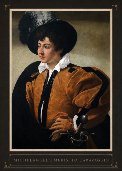 Michelangelo Merisi da Caravaggio Young Man with a Plumed Hat No1 - Juliste