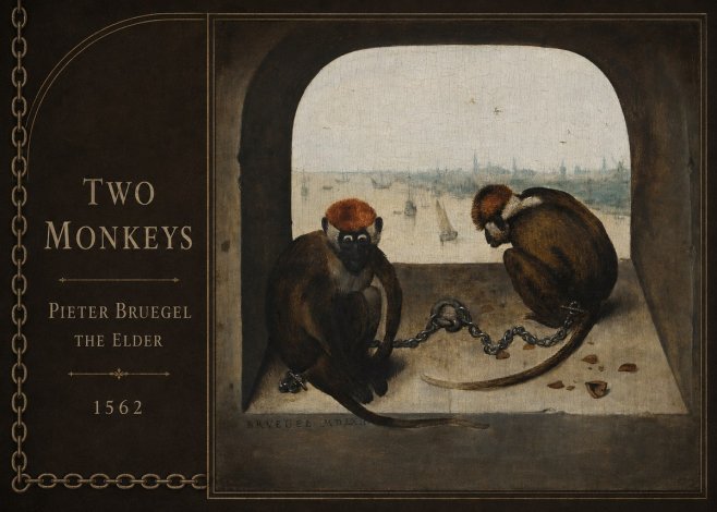 Pieter Bruegel Two Monkeys I No2 - Juliste