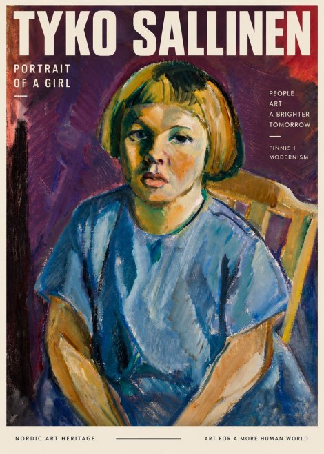 Tyko Sallinen Portrait of a Girl I No3 - Juliste