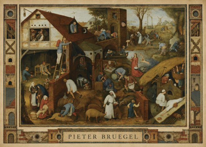 Pieter Bruegel Netherlandish Proverbs I No3 - Juliste
