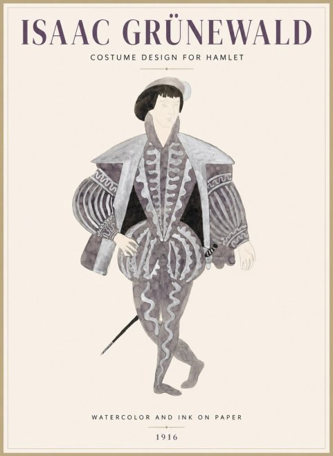 Isaac Grünewald Costume Design for Hamlet No1 - Juliste