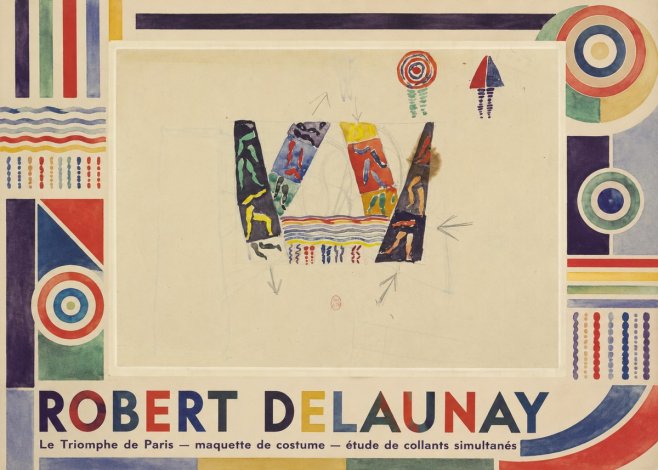 Robert Delaunay Le Triomphe De Paris — Maquette De Costume — Étude De Collants Simultanés No1 - Juliste