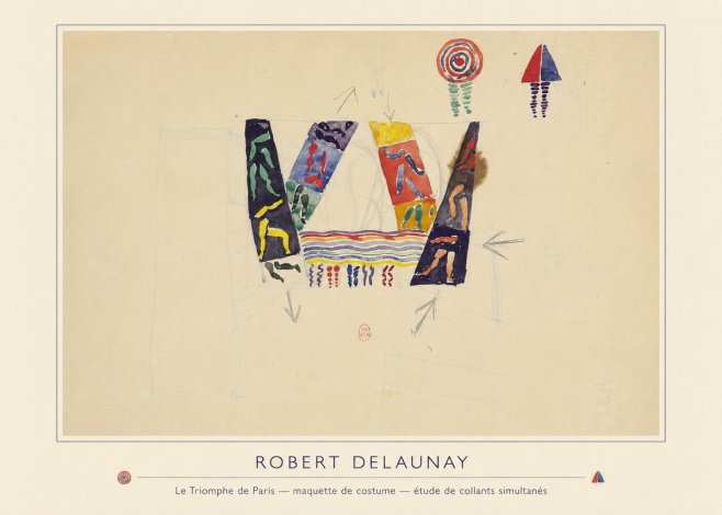 Robert Delaunay Le Triomphe De Paris — Maquette De Costume — Étude De Collants Simultanés No4 - Juliste