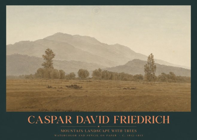Caspar David Friedrich Mountain Landscape with Trees No2 - Juliste