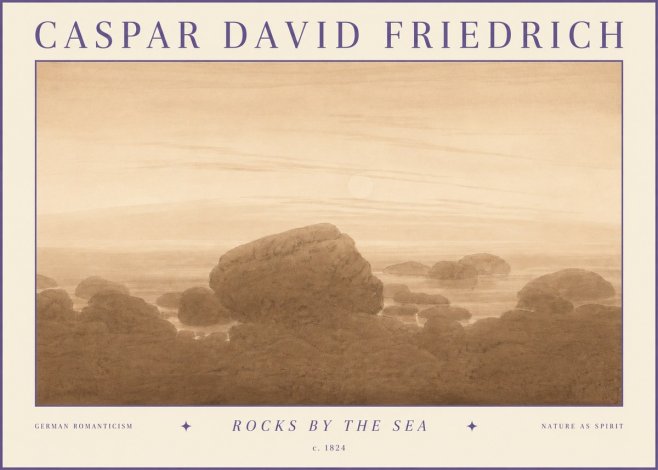 Caspar David Friedrich Rocks by the Sea No3 - Juliste
