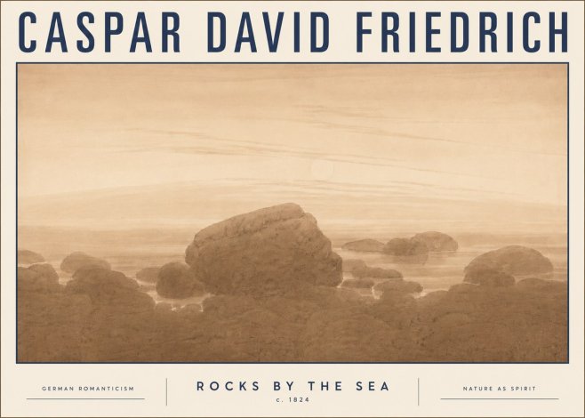 Caspar David Friedrich Rocks by the Sea No5 - Juliste