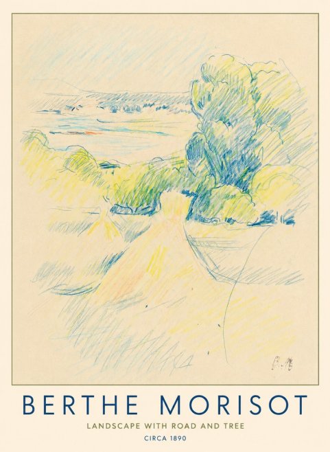 Berthe Morisot Landscape with Road and Tree No1 - Juliste