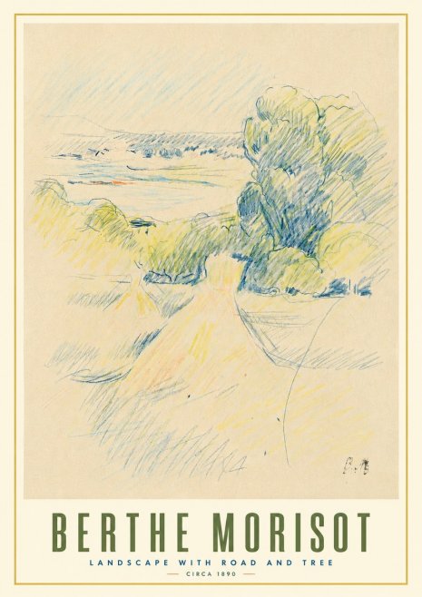 Berthe Morisot Landscape with Road and Tree No3 - Juliste