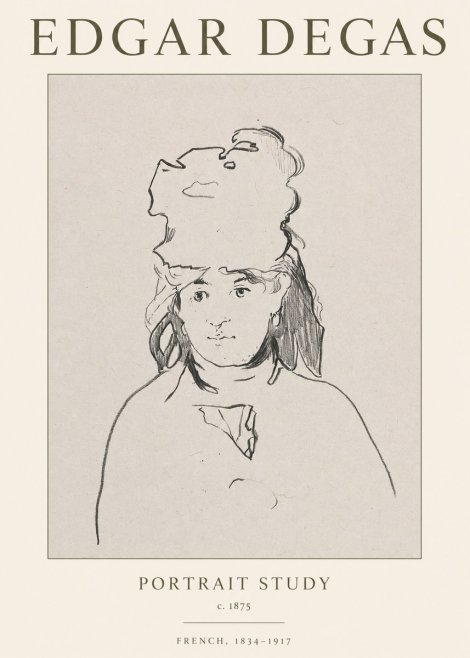 Edgar Degas Portrait Study No1 - Juliste
