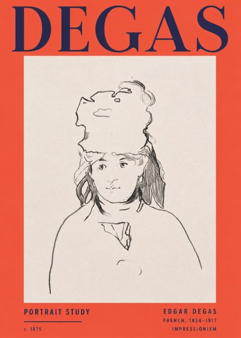 Edgar Degas Portrait Study No2 - Juliste
