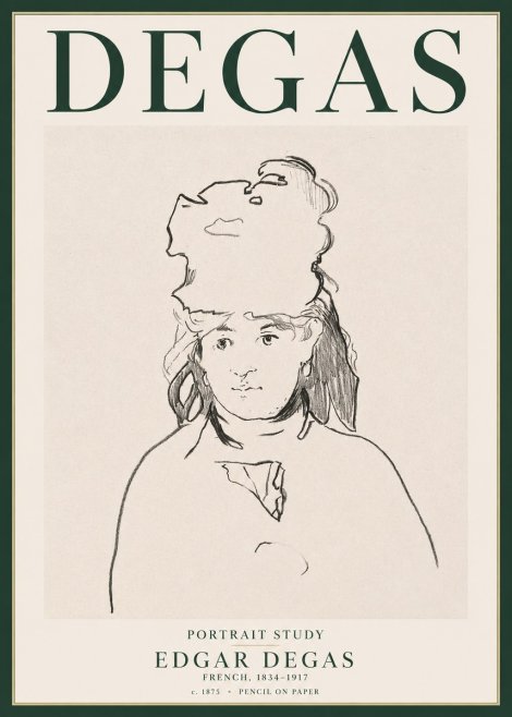Edgar Degas Portrait Study No3 - Juliste
