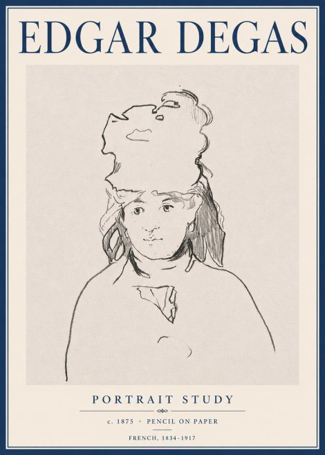 Edgar Degas Portrait Study No6 - Juliste