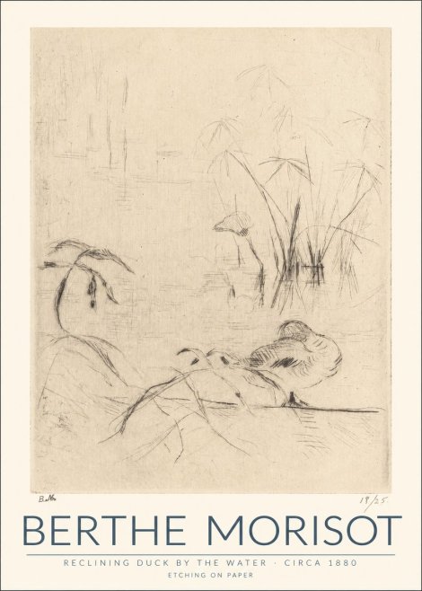 Berthe Morisot Reclining Duck by the Water No1 - Juliste