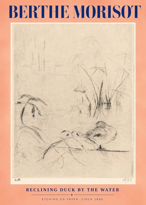 Berthe Morisot Reclining Duck by the Water No3 - Juliste