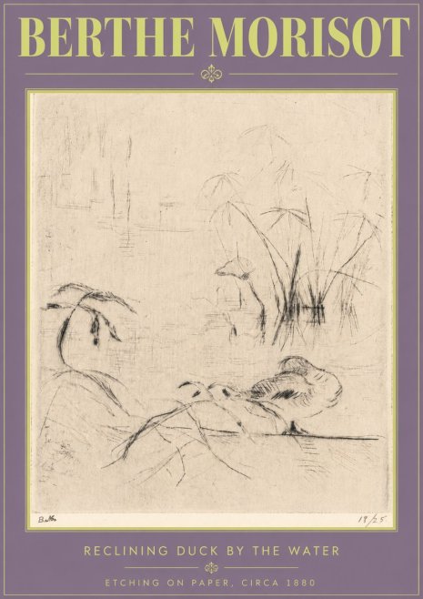 Berthe Morisot Reclining Duck by the Water No4 - Juliste