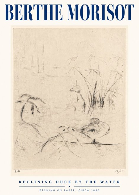 Berthe Morisot Reclining Duck by the Water No5 - Juliste