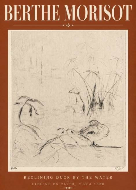 Berthe Morisot Reclining Duck by the Water No6 - Juliste