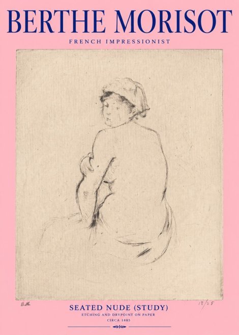 Berthe Morisot Seated Nude (Study) No2 - Juliste