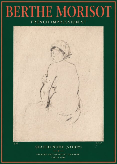Berthe Morisot Seated Nude (Study) No3 - Juliste